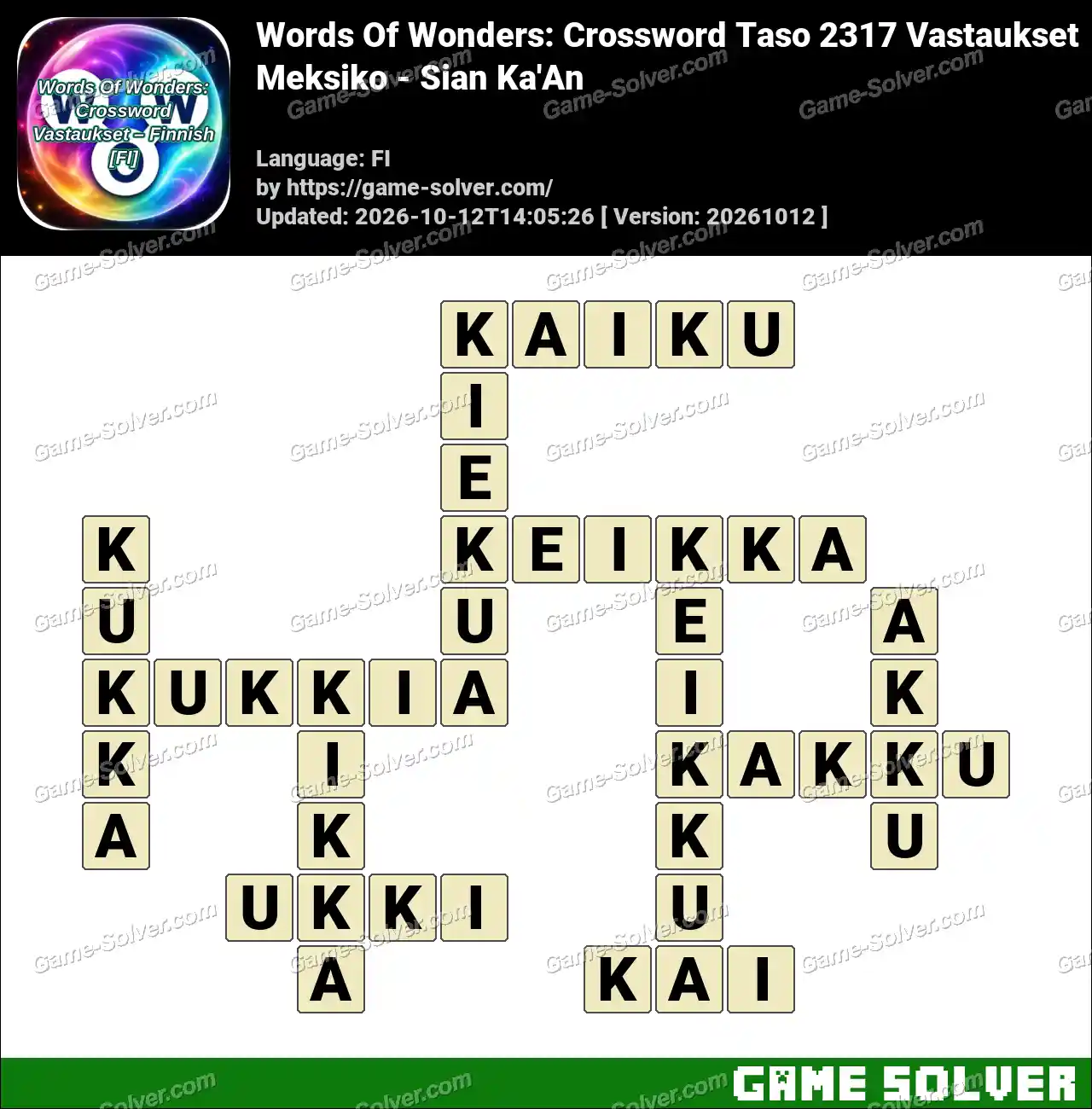 Words Of Wonders: Crossword Taso 2317 Vastaukset – Meksiko – Sian Ka’An